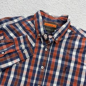 Ball and‎ Buck The Hunters Shirt Mens Medium Plaid Button Down Made in USA Navy